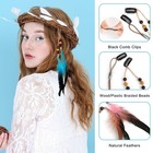 8pcs Feather Hair Clips  Multi Colored Beaded Feather Headpiece  Feather Brai   