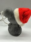 Gray Mouse Santa Hat Christmas Night Light  Corded Plug-in Switch  Red white