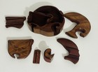 Cat Shaped Wooden Puzzle Box With 2 Separate Secret Compartments Trinket Box