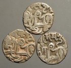I26-13   Bull And Horseman    sri Samanta Deva   Billon Jitals   Lot Of 3 Coins