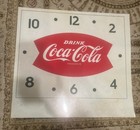 Vintage Drink Coca-cola Fishtail Thin Plastic 13x 16 Inch Clock Insert Face Sign