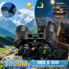 10-180x100 Zoom Binoculars For Adults  Day low Light Night Vision High Powered B