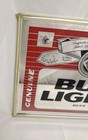 Vtg Bud Light Beer Framed Mirror Bar Sign Man Cave Garage Brewery Budweiser Nos 