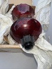 Homco Dark Ruby Red Scalloped Candle Peg Votive Holders Set Of 2 Vintage 5 25   