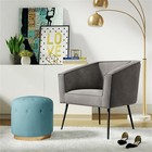 Adore Decor Adele Modern Tufted Velvet Ottoman In Teal Blue