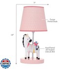 Lambs And Ivy Jazzy Jungle Zebra White peach Nursery Lamp With Shade And Bulb