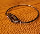 Vintage Alpaca Silver Stunning Inlaid Abalone Shell Hinge Clasp Bangle Bracelet
