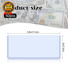 50 Pack Hard Plastic Clear Holder 6 8  X 2 9  Pvc Transparent Bill