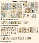 100 Pieces Vintage Ephemera Pack Junk Journal Kit Scrapbook Supplies Decoupag   