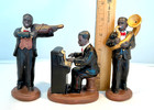 10 Vintage Black African American Americana Figurines-band Musicians-bisque 
