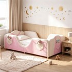 Slsy Overalls Style Upholstered Toddler Bed With Storage Pockets cpc Certified