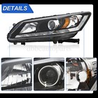 Fit For 2013-2015 Honda Accord Headlight Headlamp Halogen W led Drl Lh Rh