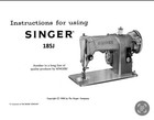 Large Deluxe-edition Singer 185j Sewing Machine Instruction Manual Bound