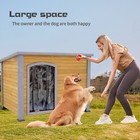 Pet Dog Kennel Wooden House 45 Inch Large Dogs Outdoor Big Shelter Cabin Shelter