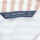 Zara Basic Oversized Pink Ivory Striped Tunic Blouse Long Sleeve Size M