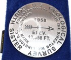 New South Sister Usgs Bench Mark Paperweight 3 25in Pewter Medallion By Geo-situ