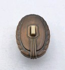 Antique Push Button Doorbell Old Vintage Brass Plate Door Hardware 