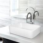 Modern Ceramic Vessel Sink - Bathroom Vanity Bowl - Rectangular White