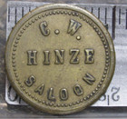 C  W  Hinze Saloon Good For 5   In Trade Token