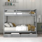 Full Over Full Bunk Bed With Storage Drawers Wood Platform Bed Bedroom Furniture