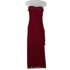 Vtg Y2k Burgundy Strapless Ruched Gown Formal Dress S Whimsigoth Holiday Fairy