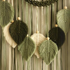 Macrame Leaves Wall Hanging Chic Feather Boho Macrame Wall Decor Handmade Tassel