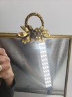 Vintage Globe 24k Plate Floral Handled Vanity Mirror 14x8 