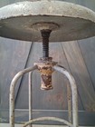Antique Early Industrial Heavy Steel Swivel Stool Adjustable 23  
