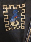 Vintage Guatemalan  Handwoven Shirt With Quetzal Bird Embroidery Front And Back