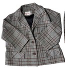 Vintage 50s Bradley Houndstooth Wool Plaid Blazer Pleated Skirt Suit Set Womens