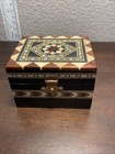 V  Molero Wooden Geometric Inlay Box  Lockable Rectangle  Made In Spain  Small