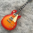 Vintage Dark Cherry Burst Lp Electric Guitar Standard  59 Figured Top Heavy Aged