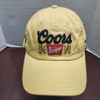 Coors Banquet Hat Cap Strap Back Yellow Embroidered Beer Advertising Mens