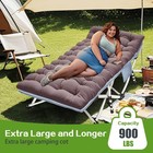 32  Xxl Camping Cot With Mattress  Portable Folding Bed  Carry Bag