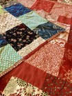 Vintage Handmade Crib Patchwork Quilt  Double Sided Blue red Unisex 52    X 45   