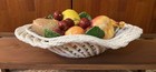 Mint Condition Vintage Ceramic Fruit Basket Hand Painted