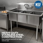 Commercial Stainless Steel 36  3 Compartment Kitchen Sink With Faucet