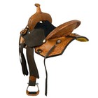 Barrel Saddle Wild Frontier Basketweave leaf Tooled Leather Fqhb Padded Seat