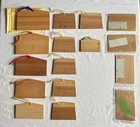 Japanese Vintage Showa Era Wooden Ema 12pcs   Old Postcard 4pcs Set Shrine Rare
