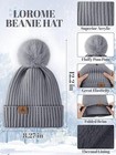 Lorome Beanie Hat Scarf Gloves Set Gray Fleece-knit Warm Gift Unisex Adult