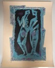 Vintage Mcm Figural Abstract Lithograph Mid Century Modern Art Andr   Masson