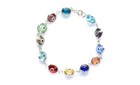 Solid 925 Sterling Silver 10mm Multi-color Crystal Evil Eye Bracelet - 7 5 