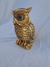Vtg Lenwile Ardalt Artware Japan  6963 Gold Brass Tone Owl Ceramic Figurine 7 