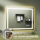 32x40in Makeup Mirror Illuminated Bathroom Vanity Anti Fog Adjustable Led Lights
