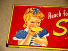 1955 Sunbeam Bread Embossed Vintage Sign- Store Display 30 - A-m Sign Co 3-55