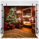 Aiikes 10x10ft Christmas Tree Backdrops Indoor Fireplace Photography Backgrou   
