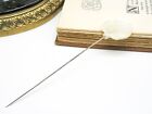 Vintage Carved Mother Of Pearl Floral Stick Hat Pin Cc69