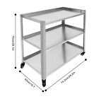 3 Tiers Rolling Kitchen Trolley Cart Storage Serving Shelf 300lbs Silver 