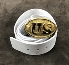 Pre-civil War White Buff Us Enlisted Belt With Buckle