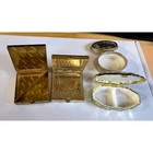 Vintage Pill Box Lot Floral Butterfly Gold Tone Trinket Keepsake Decor